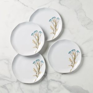 Wildflower Stoneware Dinner Plates, Set of 4