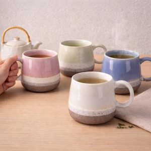 Japanese Style Ceramic Mug, Wabi Sabi Stoneware Coffee Cup