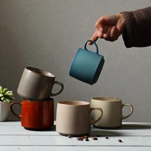 Creative Nordic Ceramic Mug – Retro Stoneware Coffee & Tea Cup